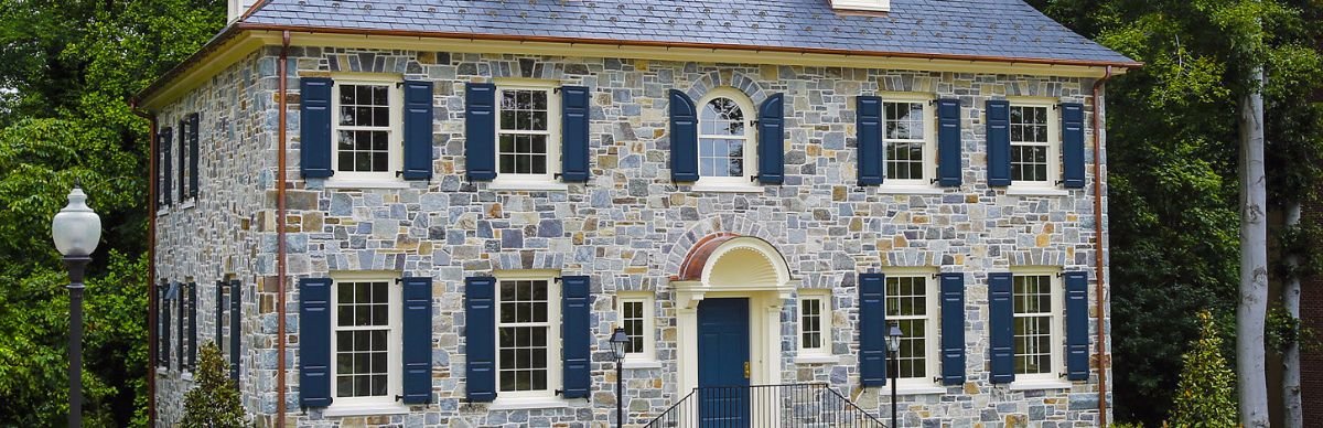 house with exterior window shutters