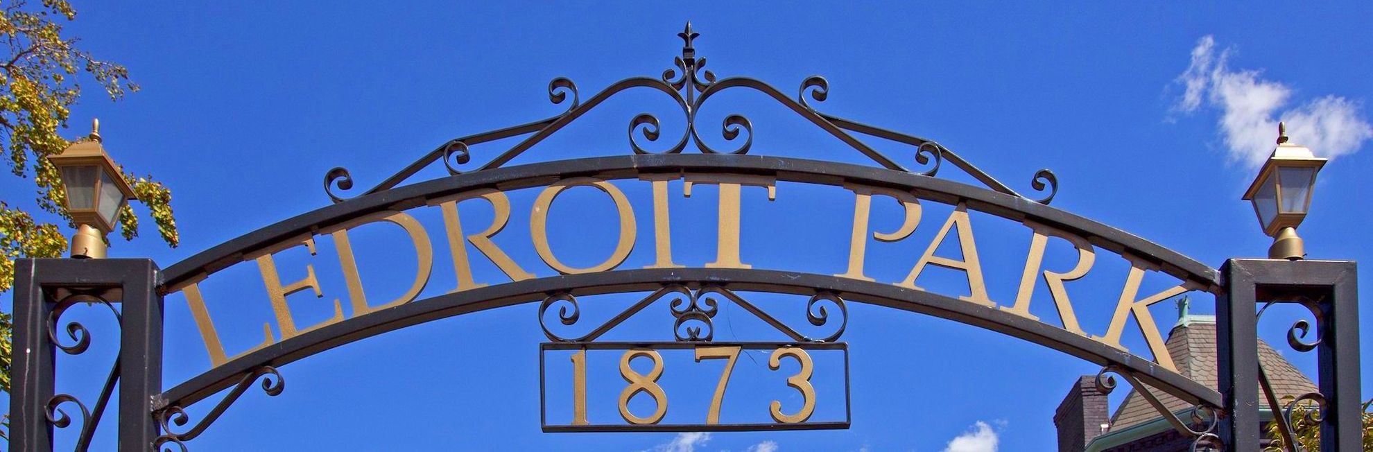 the historic entrance gate to LeDroit Park in Washington, D.C.