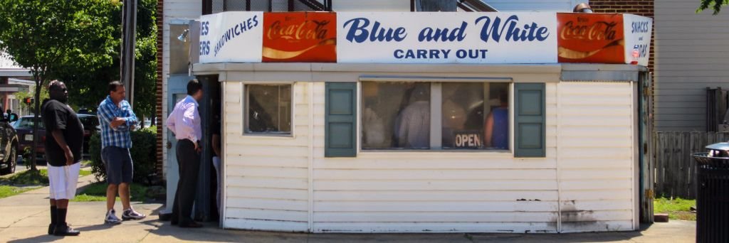 the Blue and White Carry Out, a historic luncheonette located in Alexandria, Virginia