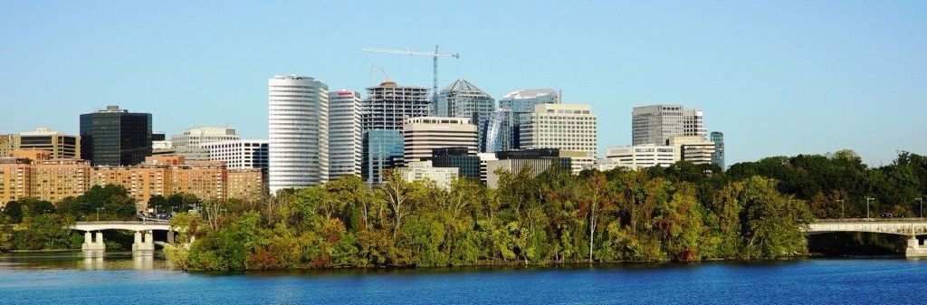 Rosslyn skyline, located in Arlington County, Virginia