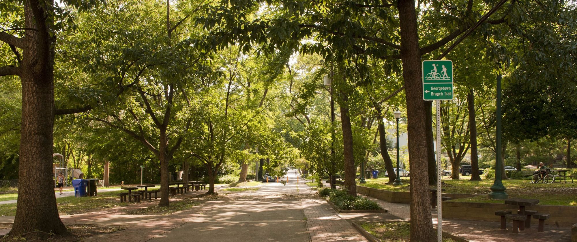 a section of the Georgetown Branch Trail in Chevy Chase, Maryland. 